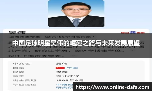 中国足球明星吴伟的崛起之路与未来发展展望